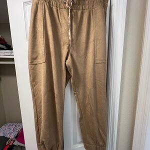 Jules & Leopold tan suede joggers